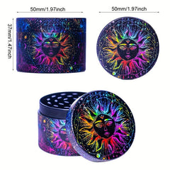 50MM Creative Pattern Metal Grinder Spice Crusher Kitchen Supplies
