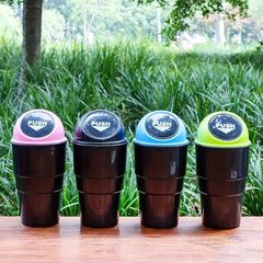 Plastic Car Ashtray Round Spring Cover Decorative Ashtray