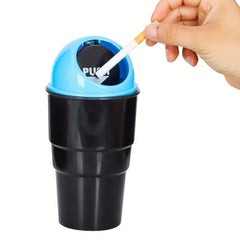 Plastic Car Ashtray Round Spring Cover Decorative Ashtray