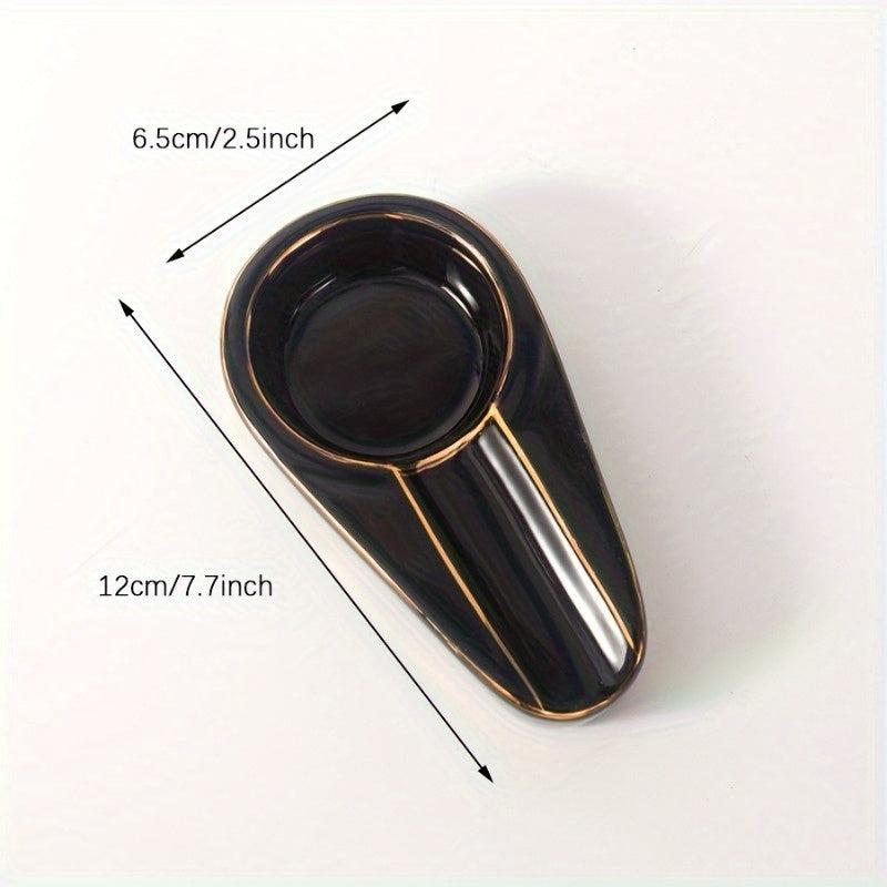 Gilt Ceramic Portable Travel Ashtray Father's Gift Household Accessory
