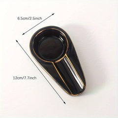 Gilt Ceramic Portable Travel Ashtray Father's Gift Household Accessory