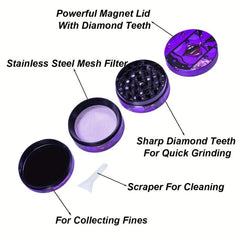 50MM Creative Pattern Metal Grinder Spice Crusher Kitchen Supplies