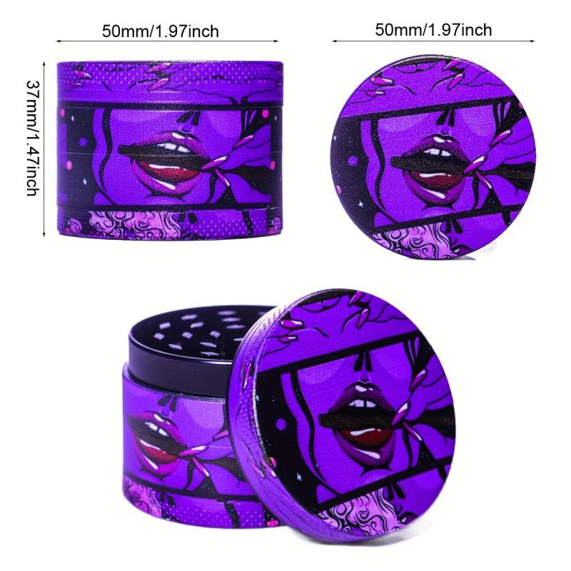 50MM Creative Pattern Metal Grinder Spice Crusher Kitchen Supplies