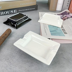 1pc Square Ceramic Ashtray Decorative Ashtray for Home Hotel Bar Office