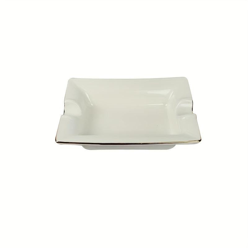 1pc Square Ceramic Ashtray Decorative Ashtray for Home Hotel Bar Office