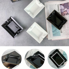 1pc Square Ceramic Ashtray Decorative Ashtray for Home Hotel Bar Office