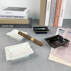 1pc Square Ceramic Ashtray Decorative Ashtray for Home Hotel Bar Office