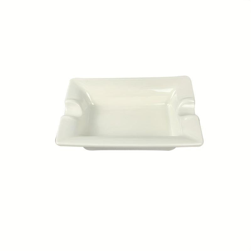 1pc Square Ceramic Ashtray Decorative Ashtray for Home Hotel Bar Office