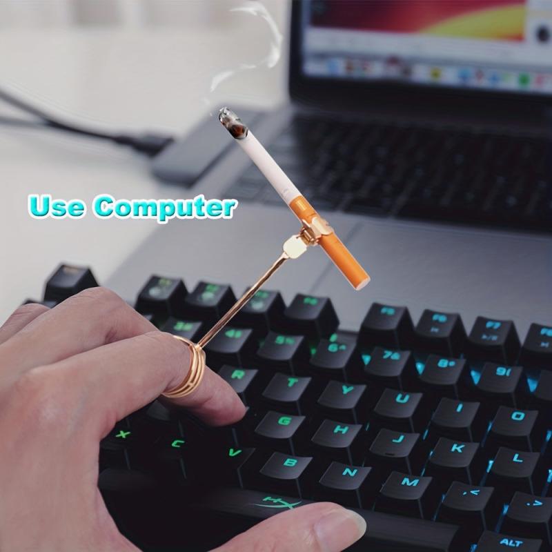 Spring Claw Cigarette Clamp Finger Ring Holder Adjustable