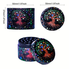 50MM Creative Tree Pattern Metal Grinder Spice Crusher Kitchen Supplies