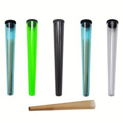 5pcs Plastic Tapered Storage Tube 115MM Trumpet Tube With Cover Roll Paper