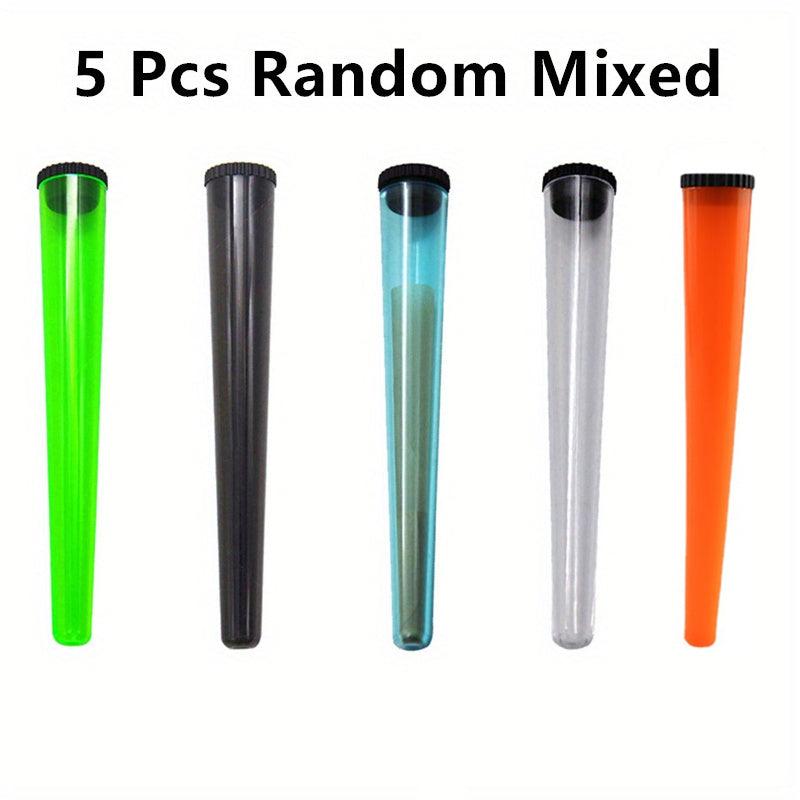 5pcs Plastic Tapered Storage Tube 115MM Trumpet Tube With Cover Roll Paper