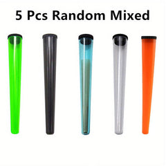 5pcs Plastic Tapered Storage Tube 115MM Trumpet Tube With Cover Roll Paper