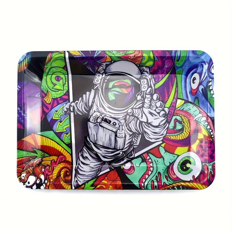 Creative Pattern Rolling Tray Metal Rolling Tray Wake Up Tray