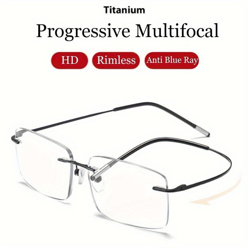 Ultra Light Rimless Progressive Reading Glasses