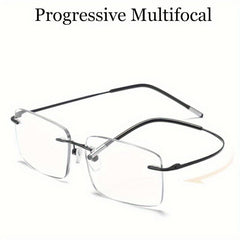Ultra Light Rimless Progressive Reading Glasses