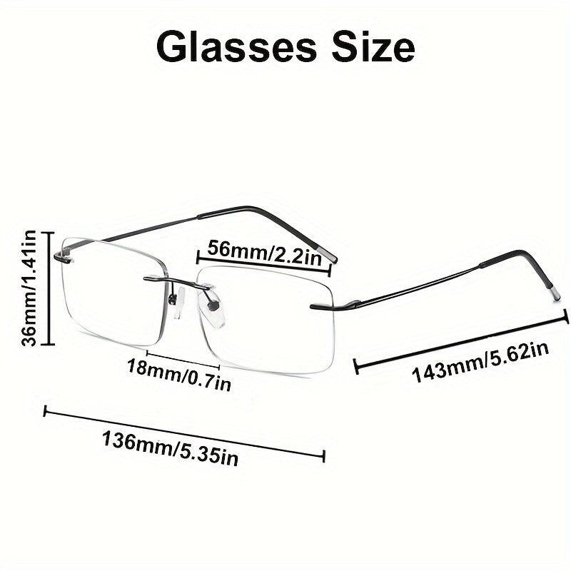 Ultra Light Rimless Progressive Reading Glasses
