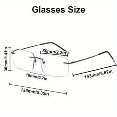 Ultra Light Rimless Progressive Reading Glasses