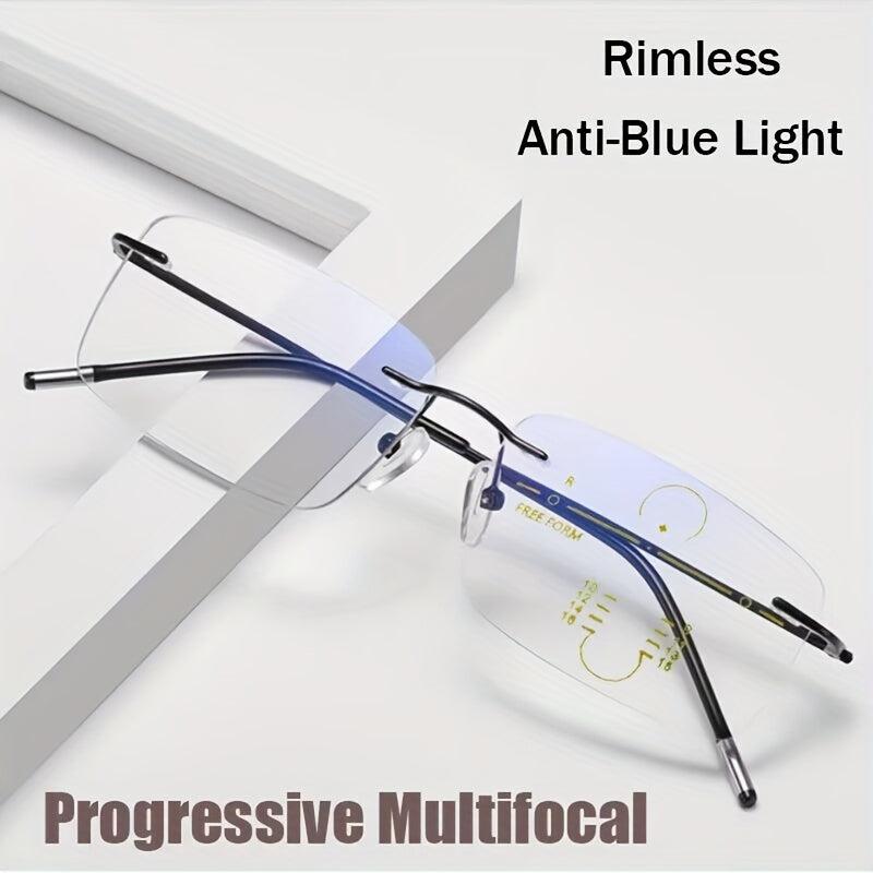 Ultra Light Rimless Progressive Reading Glasses