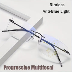 Ultra Light Rimless Progressive Reading Glasses