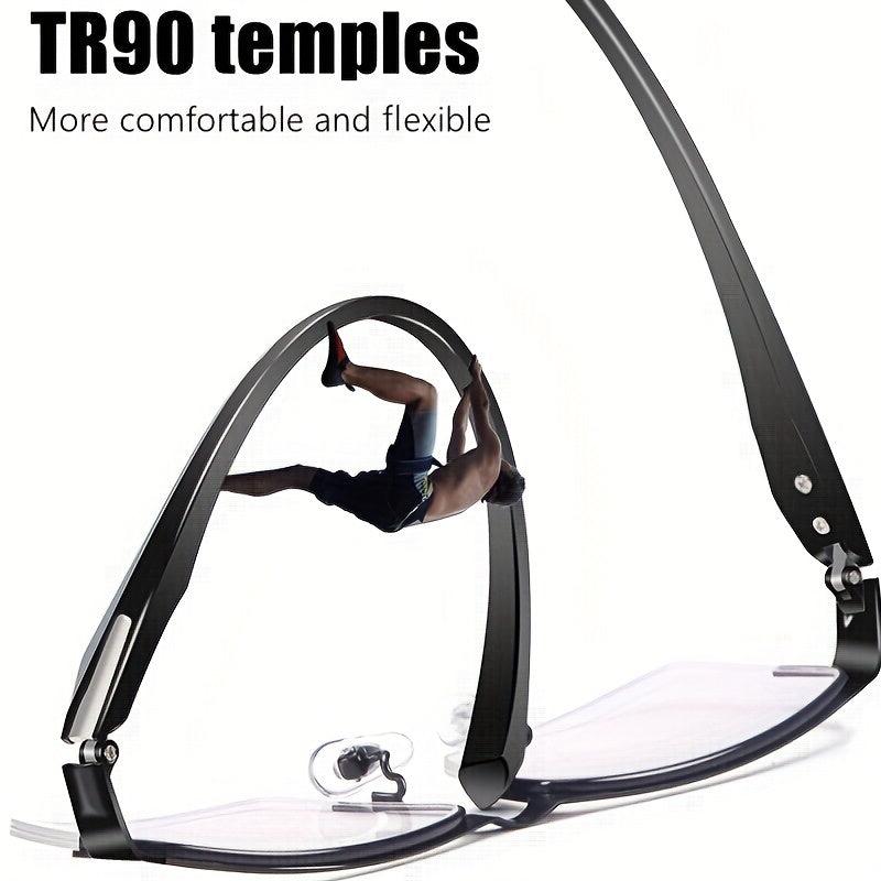 Photochromic Progressive Reading Glasses Men Anti Blue Light Business Eyewear