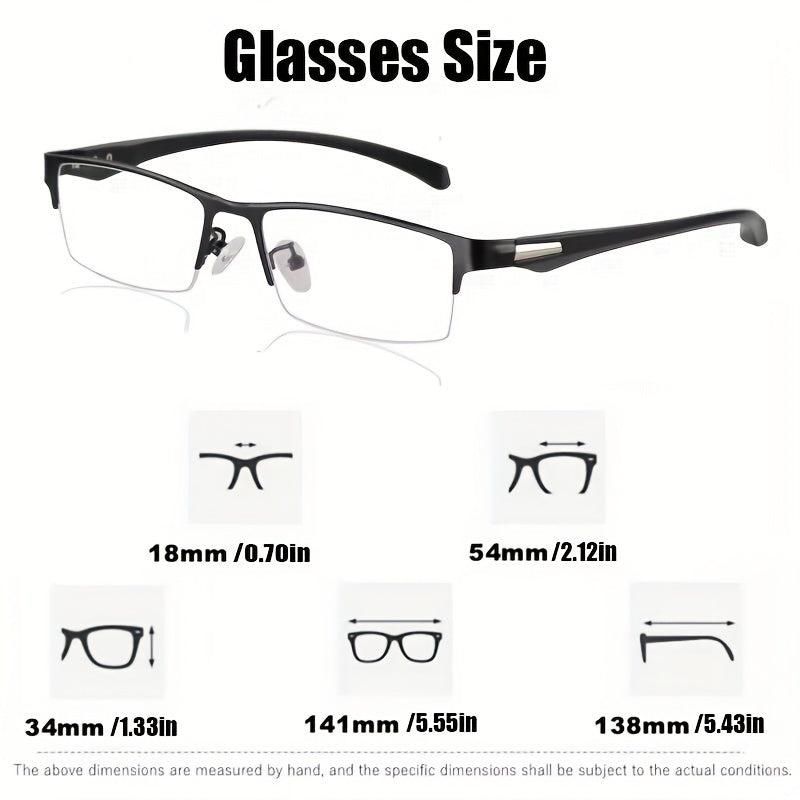 Photochromic Progressive Reading Glasses Men Anti Blue Light Business Eyewear