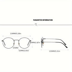 Round Light Glasses Vintage Metal Frame Two Sizes