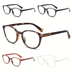 5pcs Light Blocking Reading Glasses Anti Glare Non prescription Round