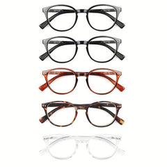 5pcs Light Blocking Reading Glasses Anti Glare Non prescription Round