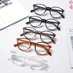5pcs Light Blocking Reading Glasses Anti Glare Non prescription Round