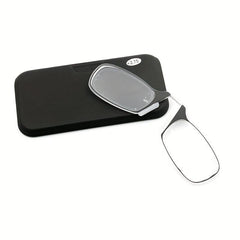 Nose Clip Reading Glasses W Card Case No Feet Ultra Lightweight