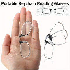 Nose Clip Reading Glasses W Card Case No Feet Ultra Lightweight