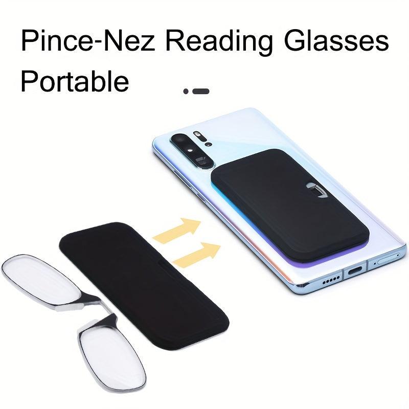 Nose Clip Reading Glasses W Card Case No Feet Ultra Lightweight