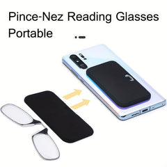 Nose Clip Reading Glasses W Card Case No Feet Ultra Lightweight