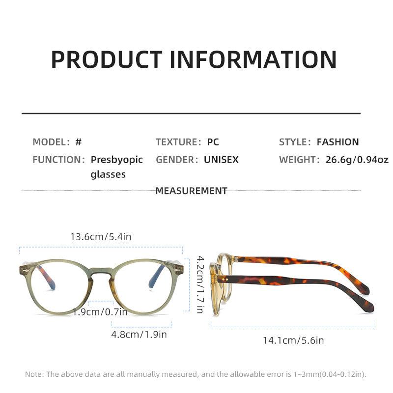 Colorful Spring Hinges Round Frame Corrective Eyeglasses