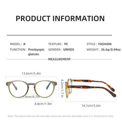 Colorful Spring Hinges Round Frame Corrective Eyeglasses