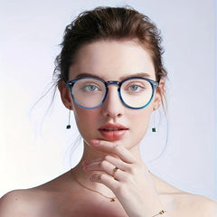 Colorful Spring Hinges Round Frame Corrective Eyeglasses