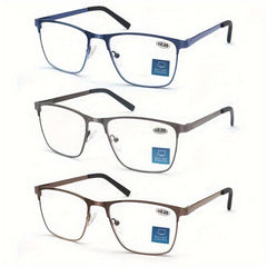 Men's Metal Frame Reading Glasses Diopter 0.75-4.0