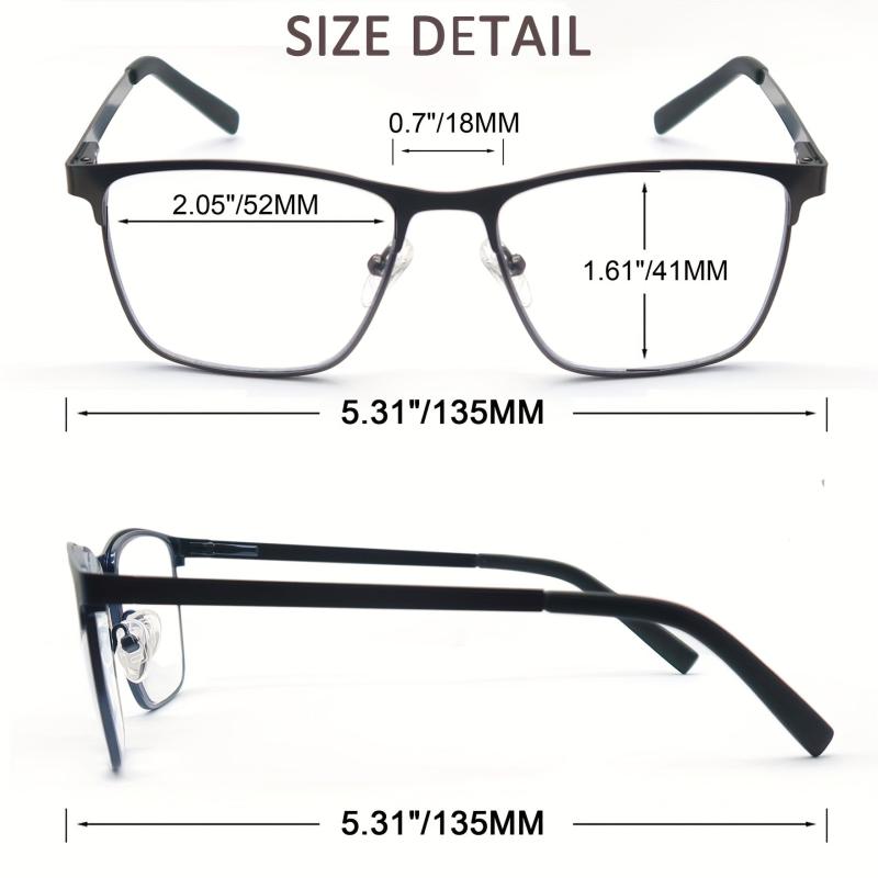 Men's Metal Frame Reading Glasses Diopter 0.75-4.0