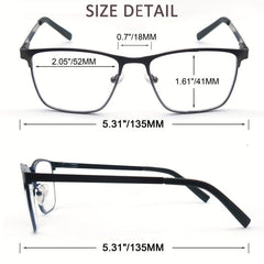 Men's Metal Frame Reading Glasses Diopter 0.75-4.0
