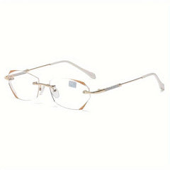 Women's Ultra light Frameless Reading Glasses Starlight Flash High definition