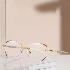 Women's Ultra light Frameless Reading Glasses Starlight Flash High definition
