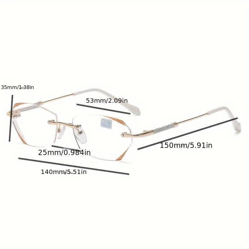 Women's Ultra light Frameless Reading Glasses Starlight Flash High definition
