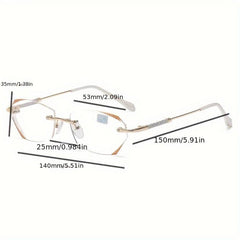 Women's Ultra light Frameless Reading Glasses Starlight Flash High definition