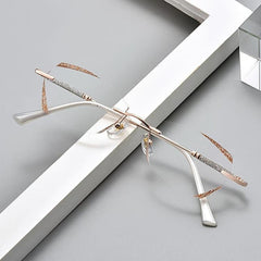 Women's Ultra light Frameless Reading Glasses Starlight Flash High definition