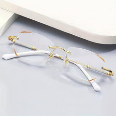 Women's Ultra light Frameless Reading Glasses Starlight Flash High definition