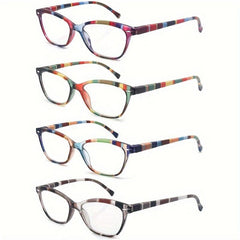 Women Reading Glasses Colorful Pattern Cat Eye Lightweight Flexible Spring Hinge