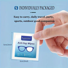 100Pcs Eyeglass Cleaner Lens Wipes Non Streaking Anti Fog Individually Wrapped