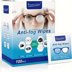 100Pcs Eyeglass Cleaner Lens Wipes Non Streaking Anti Fog Individually Wrapped