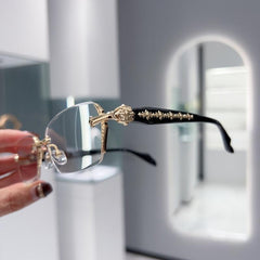 Frameless Anti Light Retro Reading Glasses